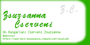 zsuzsanna cserveni business card